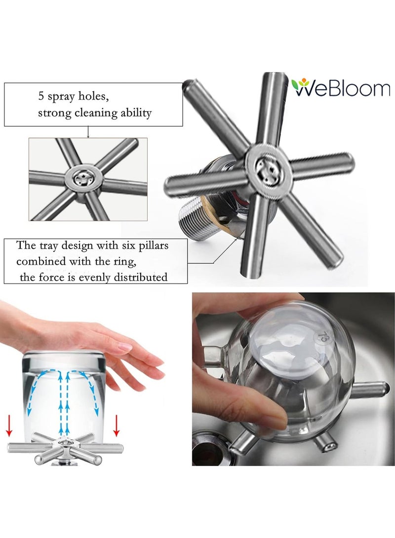 WeBloom Pitcher Rinser Automatic Glass Cup Washer,Solid Brass & Stainless Steel Coffee Milk Tea Cup Cleaner,High Pressure Sink Washer for Home/Cafe/Hotel(No Power Needed) - Image 3